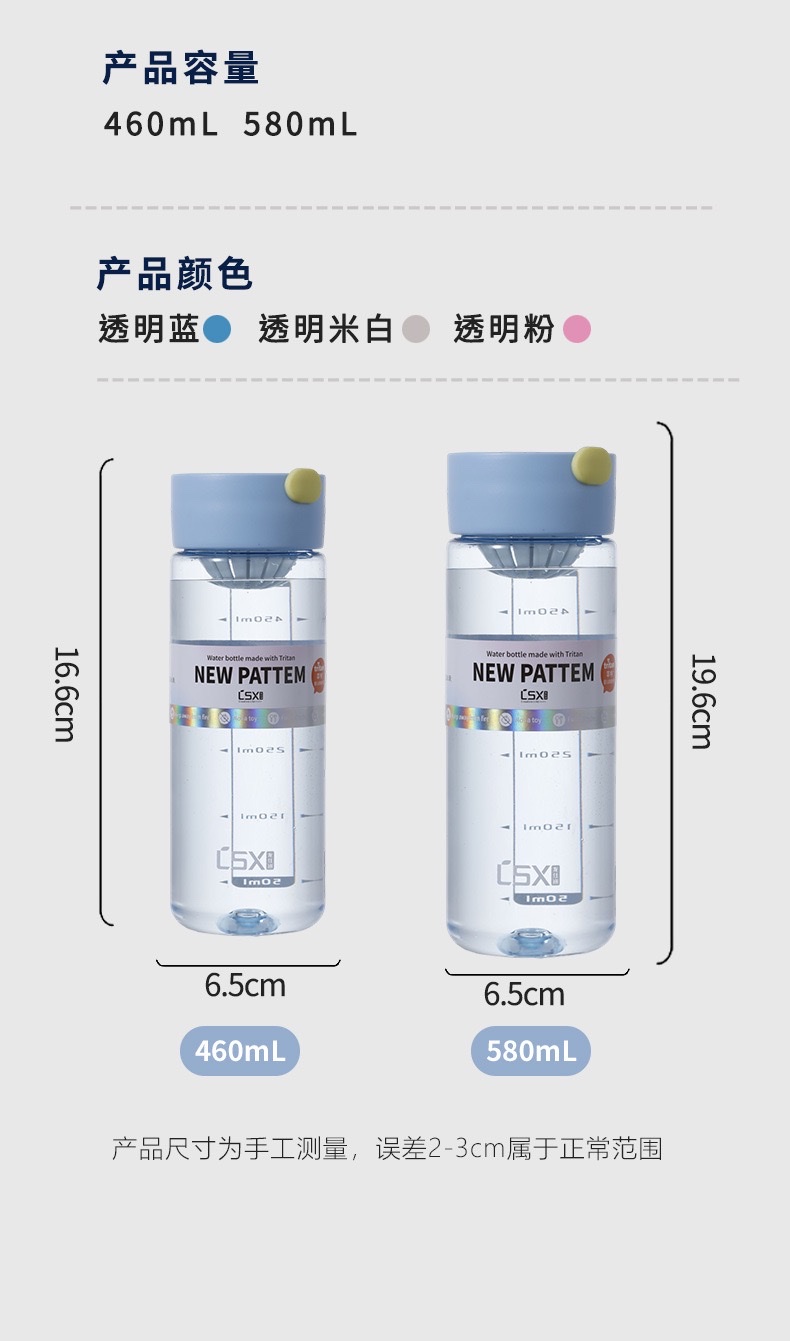 Portable tritan plastic water cup for both men and women, summer sports water bottle detail image 16