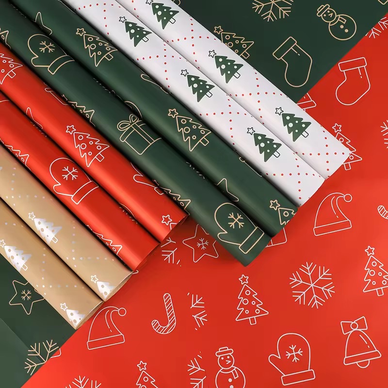 Christmas packaging, gift wrapping paper, packaging film, waterproof paper, flower packaging detail image 2