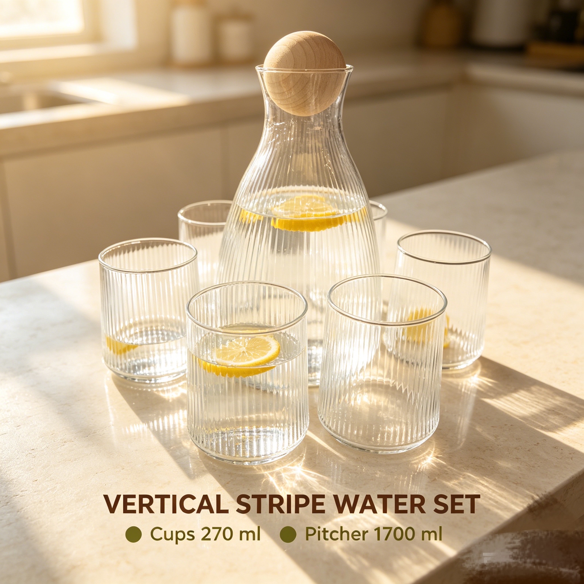 A seven-piece set of high borosilicate glass water detail image 2