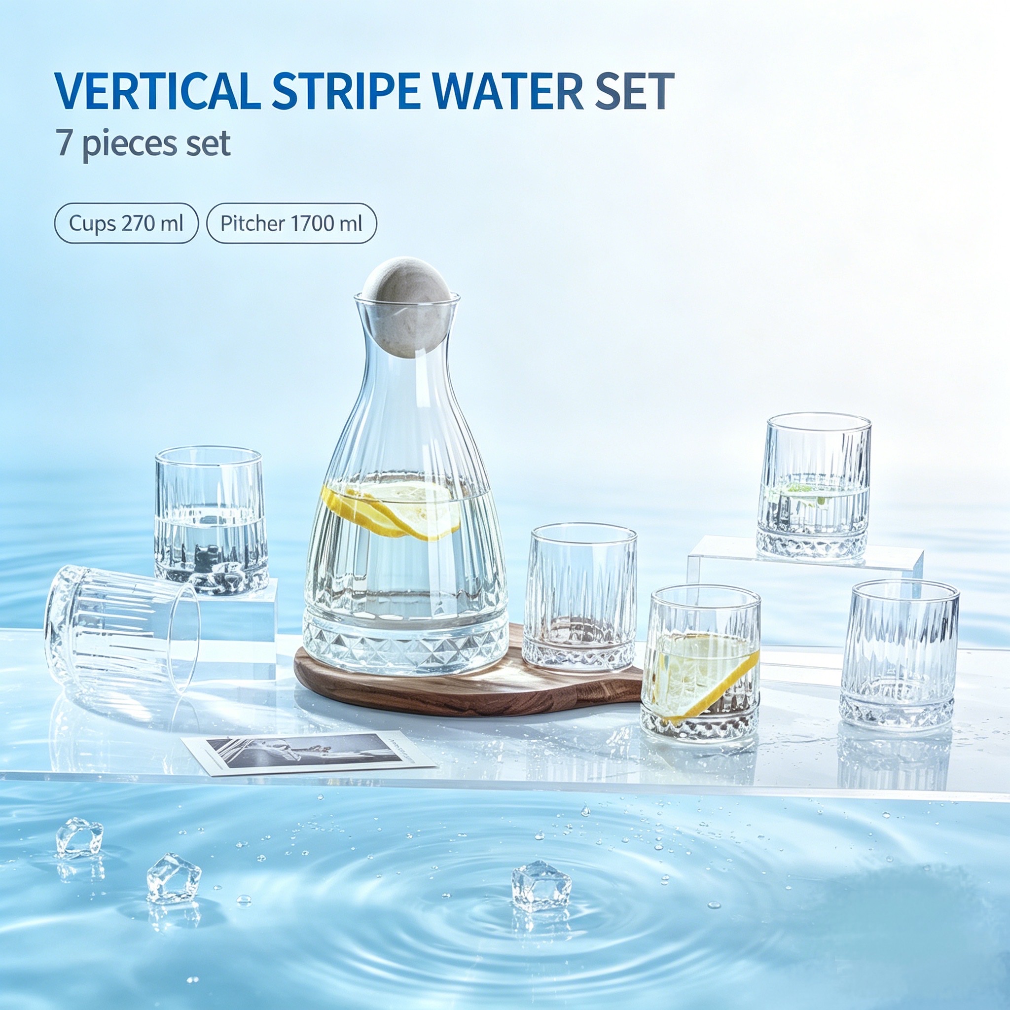 A seven-piece set of high borosilicate glass water detail image 4