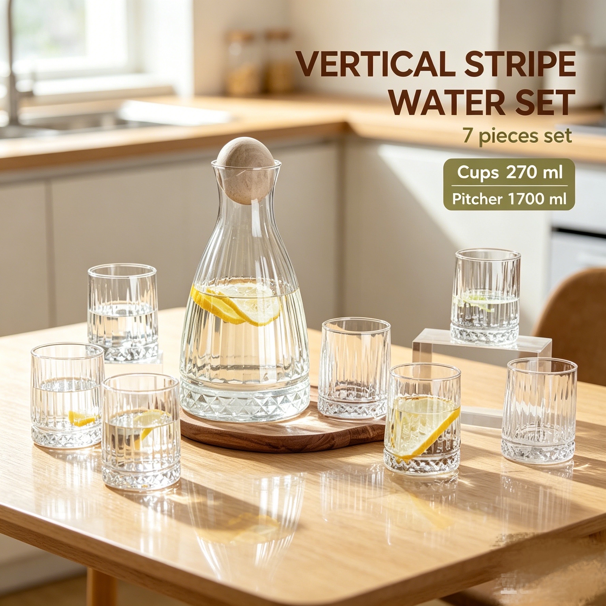 A seven-piece set of high borosilicate glass water detail image 3