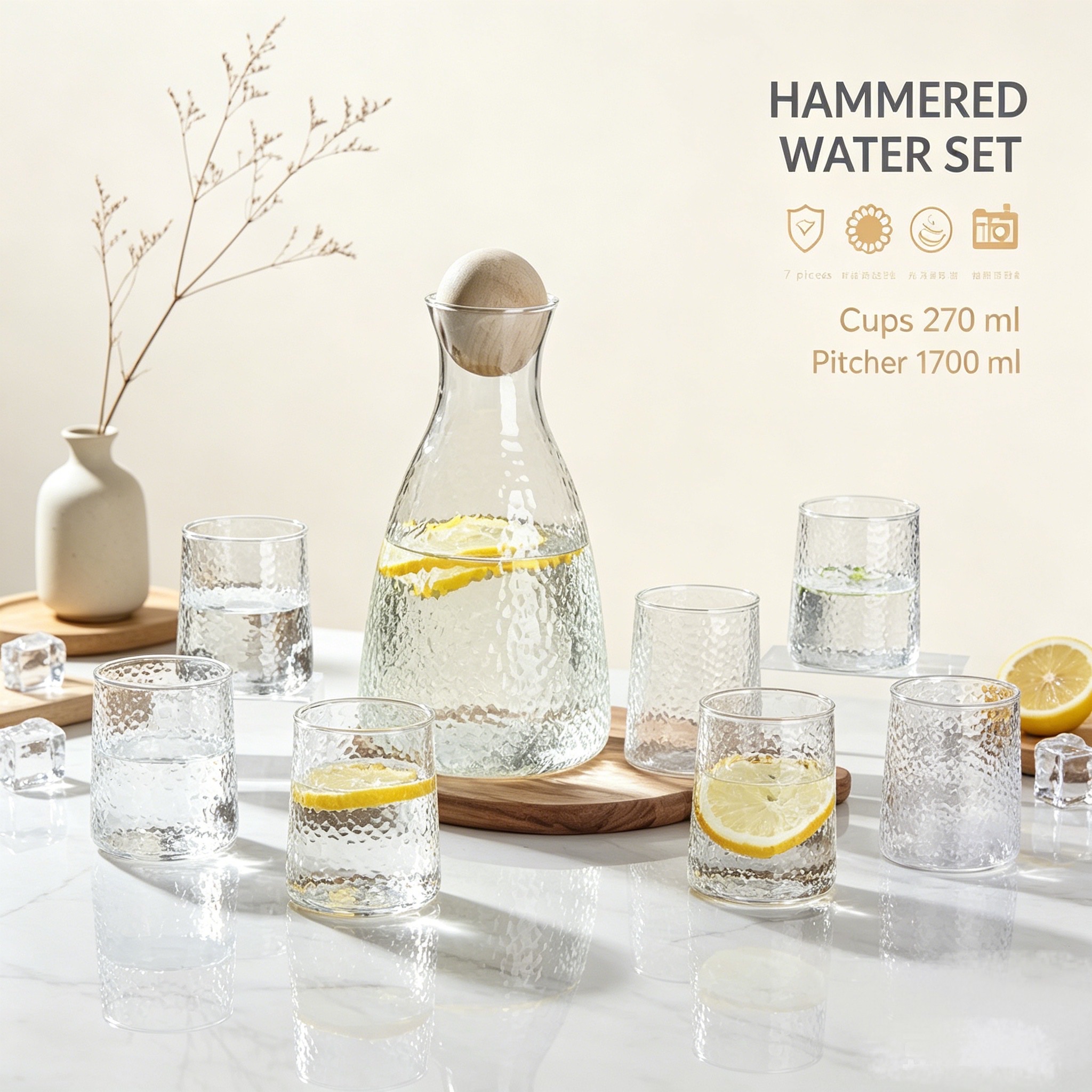 A seven-piece set of high borosilicate glass water Application Scenario