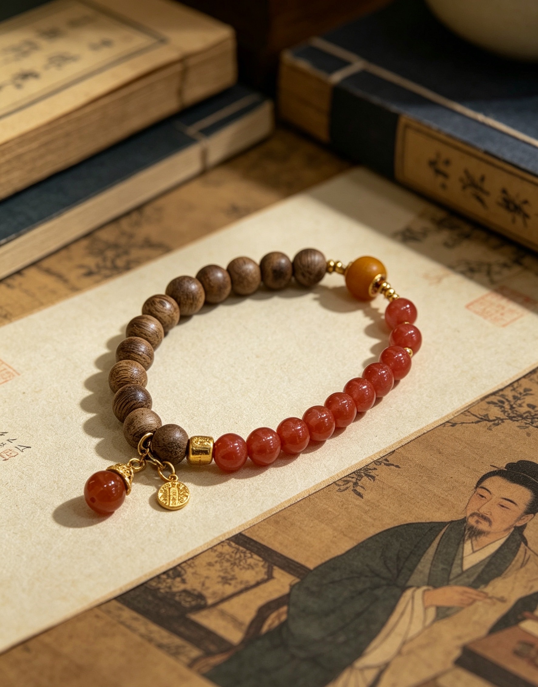 Red agate and fragrant pearl bracelet, natural crystal bracelet, niche design, high-end style bracelet details Picture
