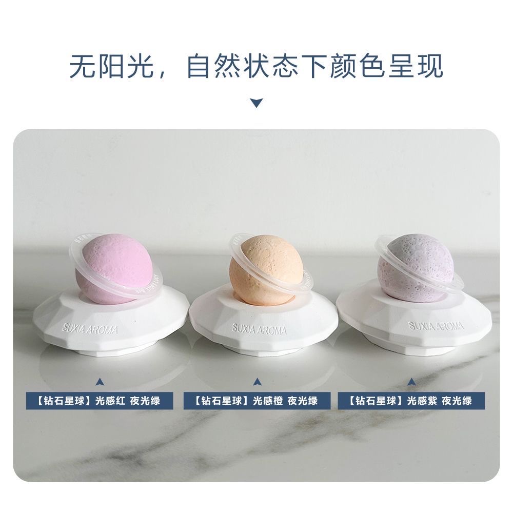 Silent ultraviolet light-sensitive color-changing luminous diamond planet car ornaments and home creative ornaments details Picture