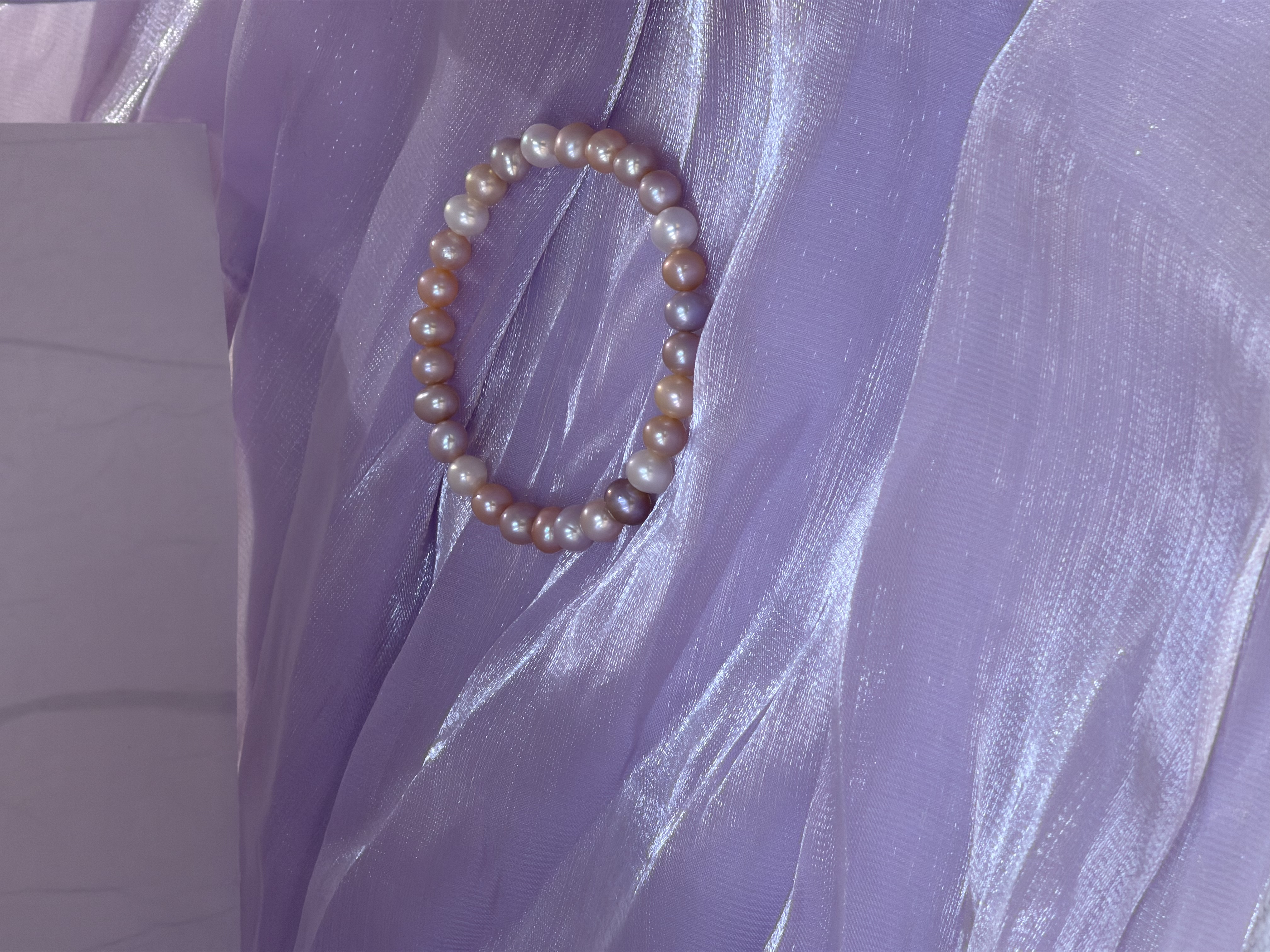 Purple natural pearl bracelet, a niche design with a high-end feel, is a versatile bracelet Specification image