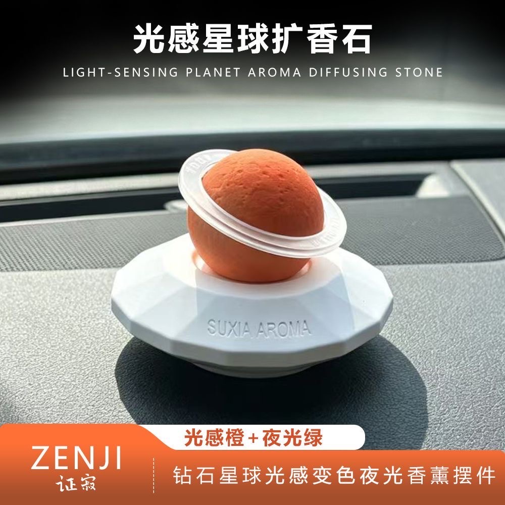 Silent ultraviolet light-sensitive color-changing luminous diamond planet car ornaments and home creative ornaments