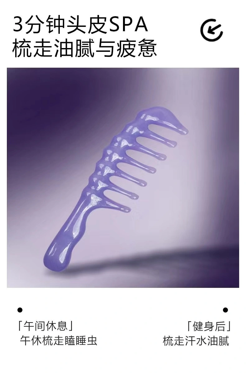 Zhengji Massage Comb, a household large-toothed head meridian relaxation and stress relief wonder, anti-static resin imitation jade comb F detail image 4