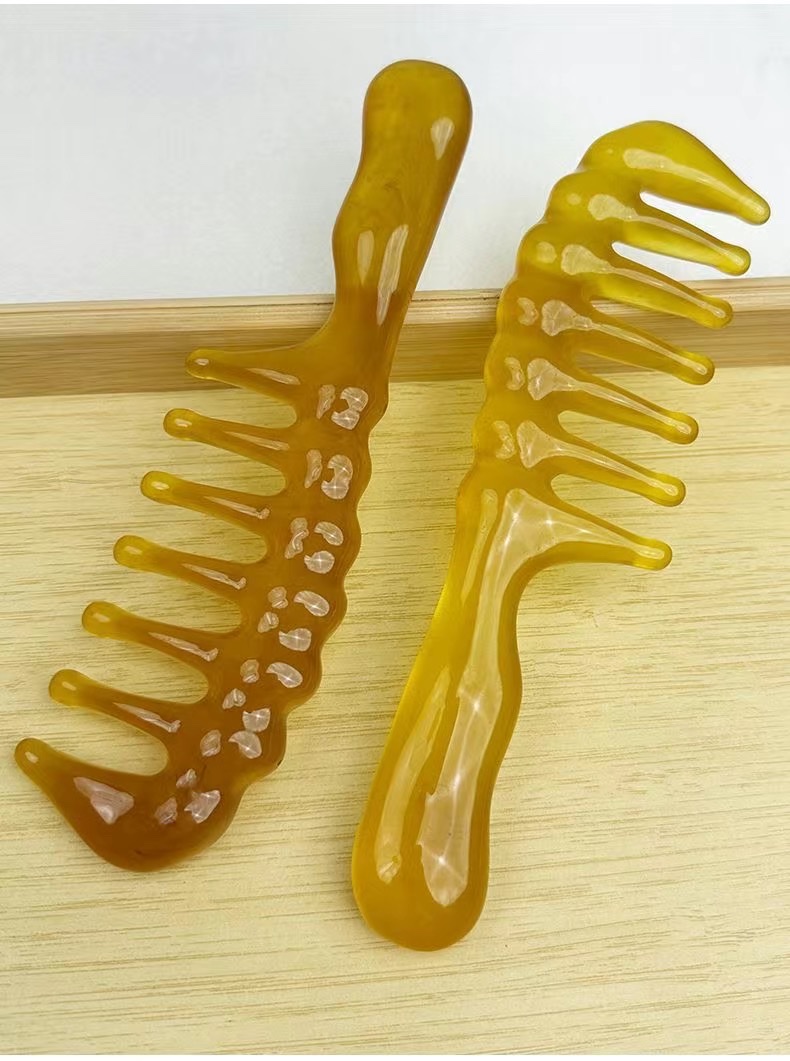 Zhengji Round-handled wide-toothed hair massage Comb, a magic tool for relaxing and relieving scalp meridians, Gua sha lifting resin comb F detail image 14