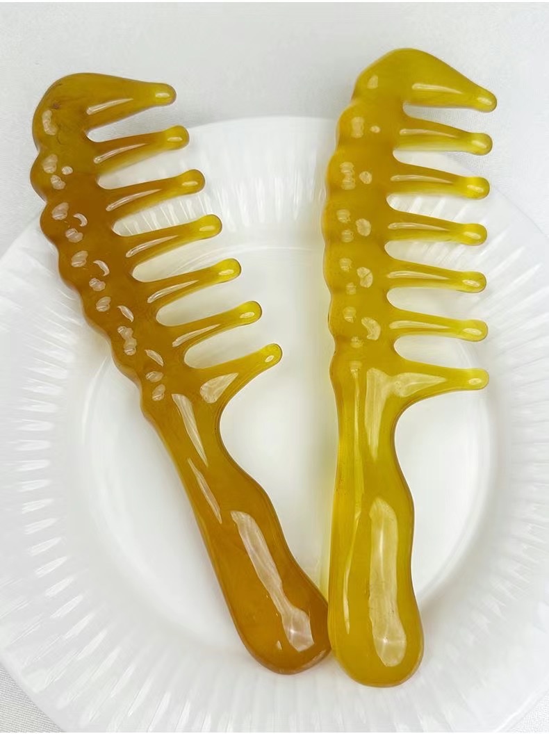 Zhengji Round-handled wide-toothed hair massage Comb, a magic tool for relaxing and relieving scalp meridians, Gua sha lifting resin comb F detail image 13