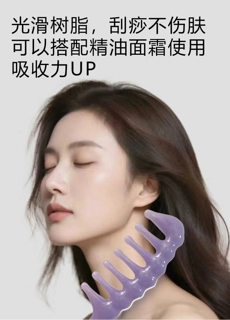 Zhengji Massage Comb, a household large-toothed head meridian relaxation and stress relief wonder, anti-static resin imitation jade comb F detail image 3