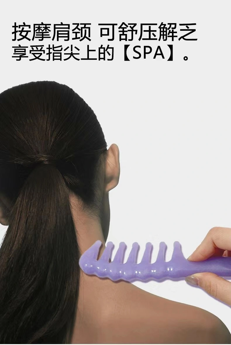 Zhengji Massage Comb, a household large-toothed head meridian relaxation and stress relief wonder, anti-static resin imitation jade comb F detail image 9