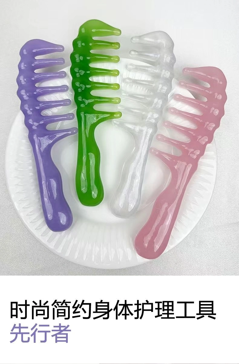 Zhengji Massage Comb, a household large-toothed head meridian relaxation and stress relief wonder, anti-static resin imitation jade comb F detail image 15