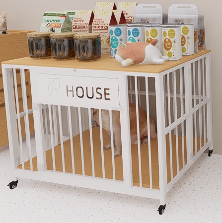 Folding fence dog cage