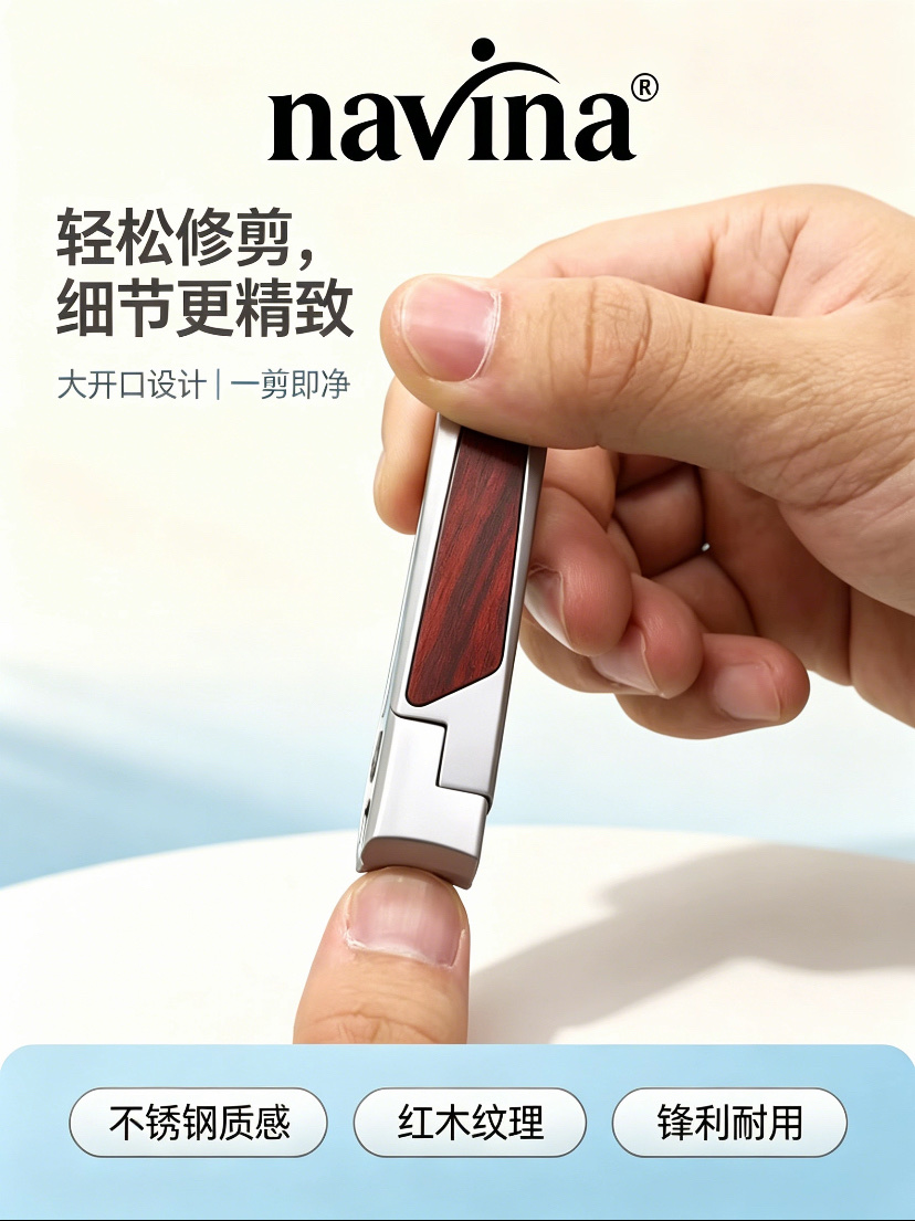 navina Yaweiya No. 1 Large Opening Nail Clippers anti-splash Nail Clippers, Stainless Steel nail clippers 2-piece set, Trimming nail clippers set, nail clippers detail image 5