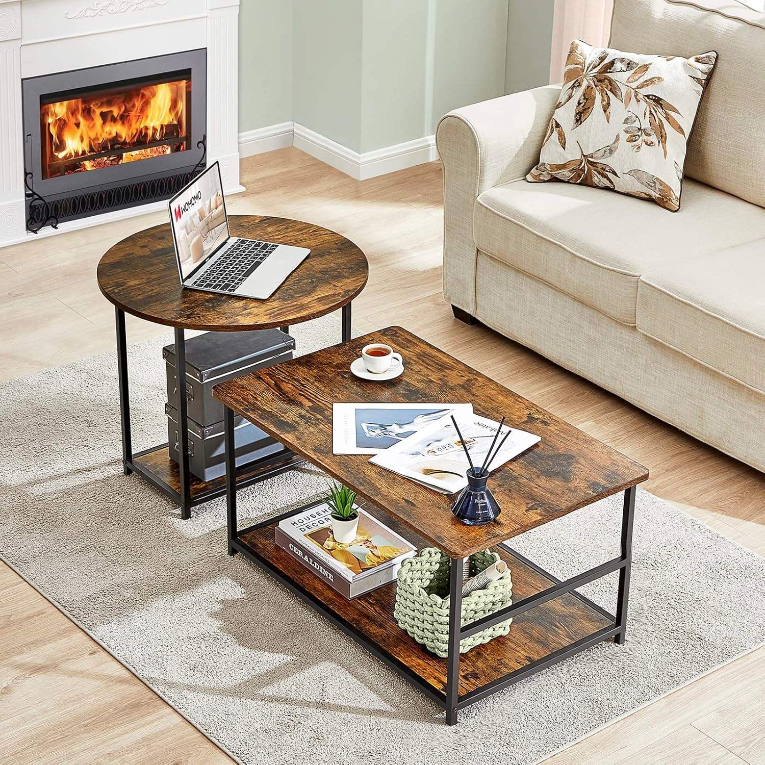 Multi-functional two-in-one high and low combination table