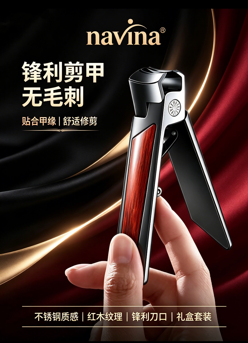 navina Yaweiya No. 1 Large Opening Nail Clippers anti-splash Nail Clippers, Stainless Steel nail clippers 2-piece set, Trimming nail clippers set, nail clippers detail image 7