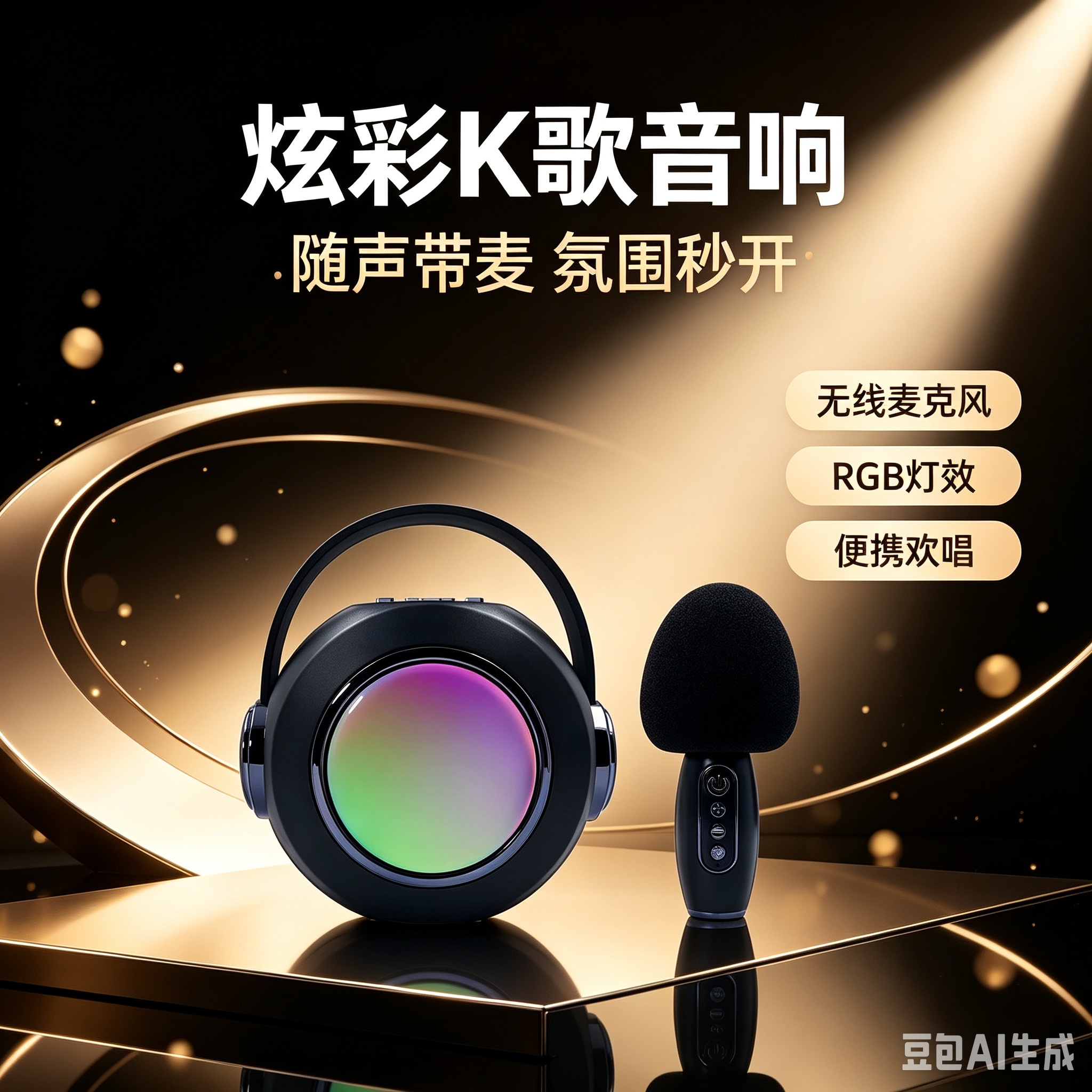 Wireless Bluetooth karaoke speaker with microphone