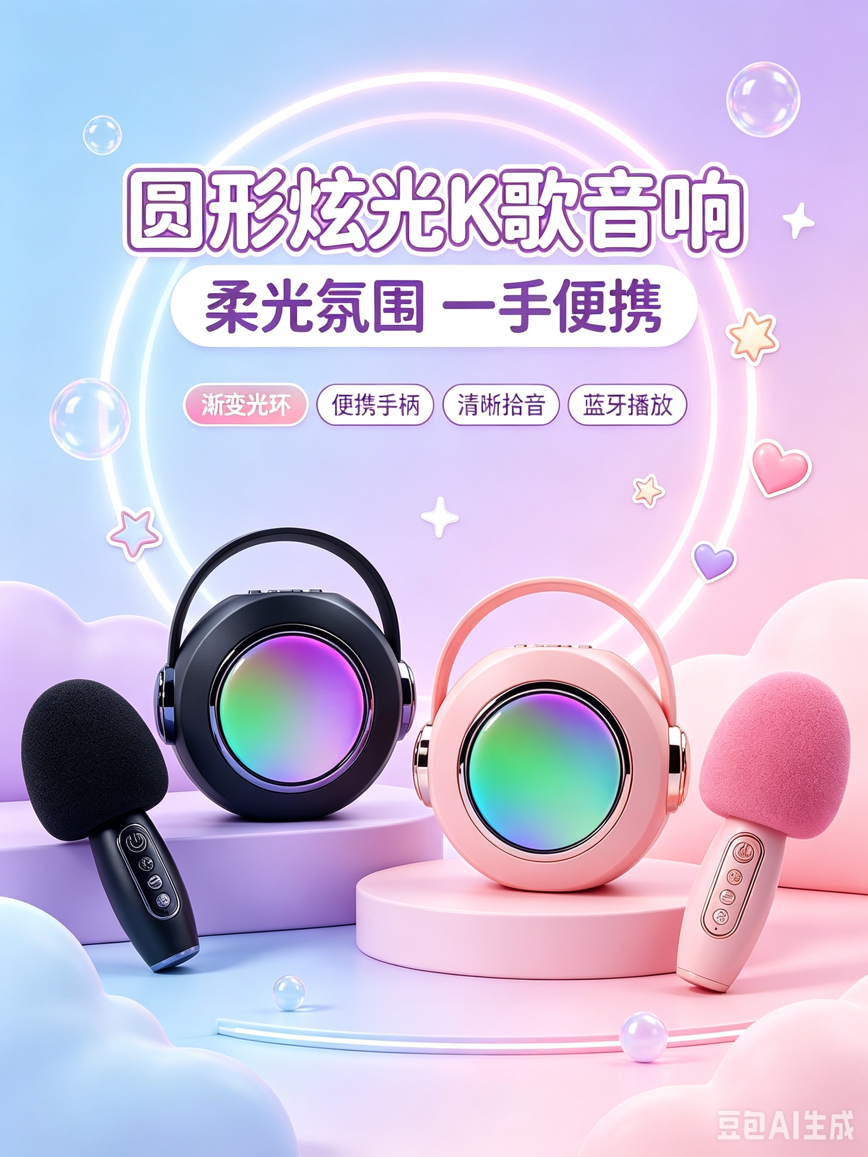 Wireless Bluetooth karaoke speaker with microphone details Picture