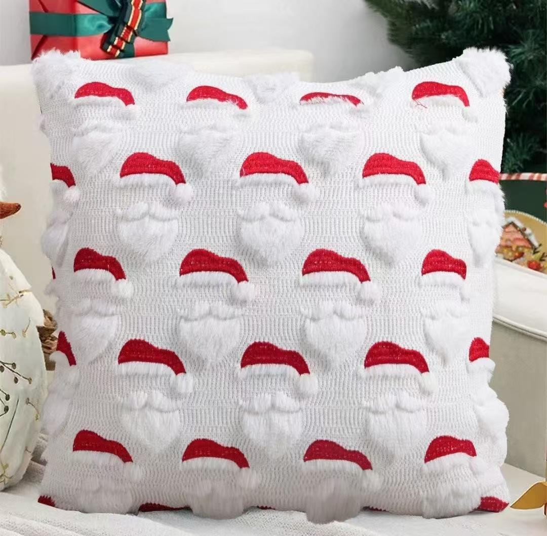 Custom-made Tibetan sofa cushions with white Santa patterned tufted cushions