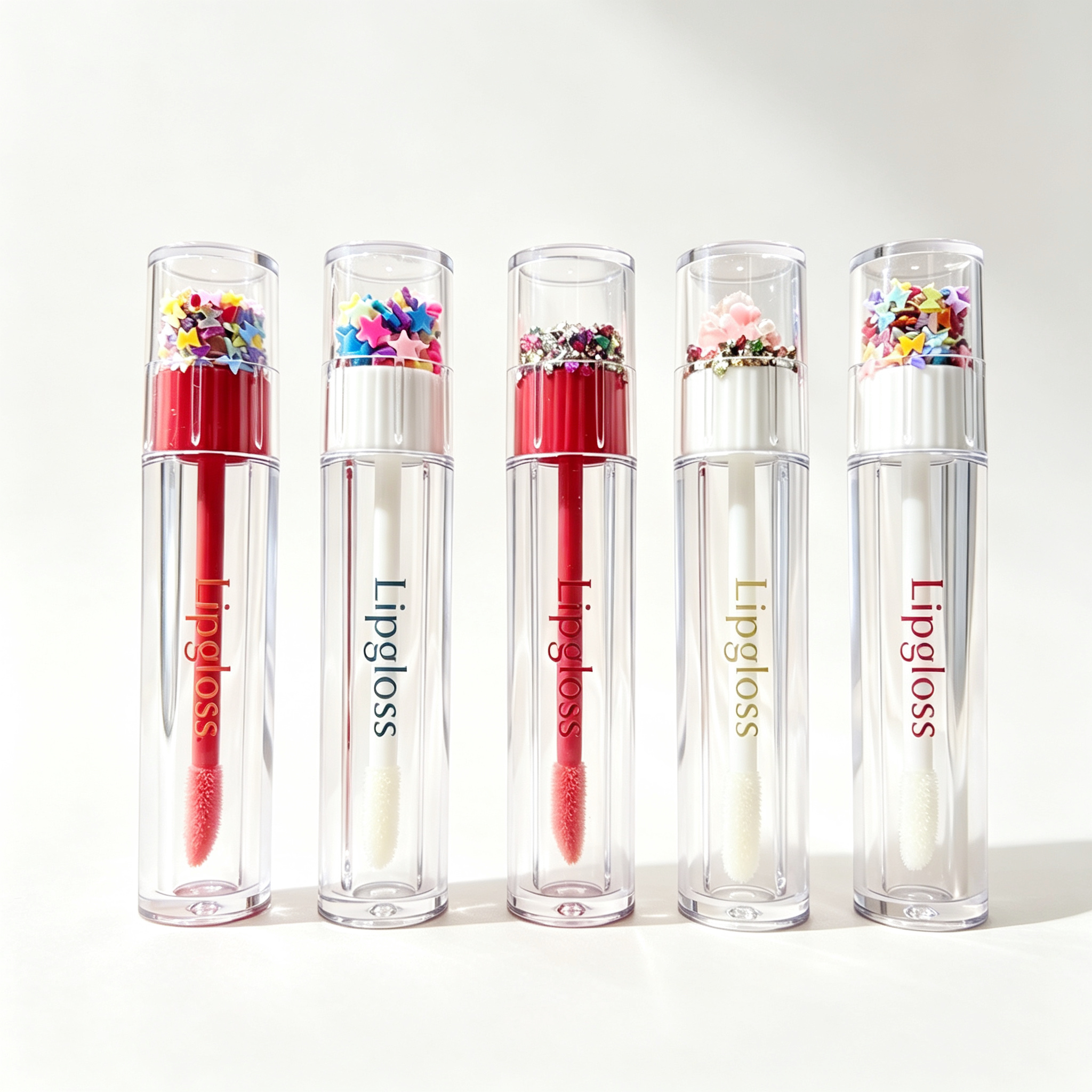 LG08348 Lip gloss and lip gloss bottle, injection-molded lip gloss tube, makeup packaging material, transparent lid, can DIY hold small accessories, cross-border makeup details Picture