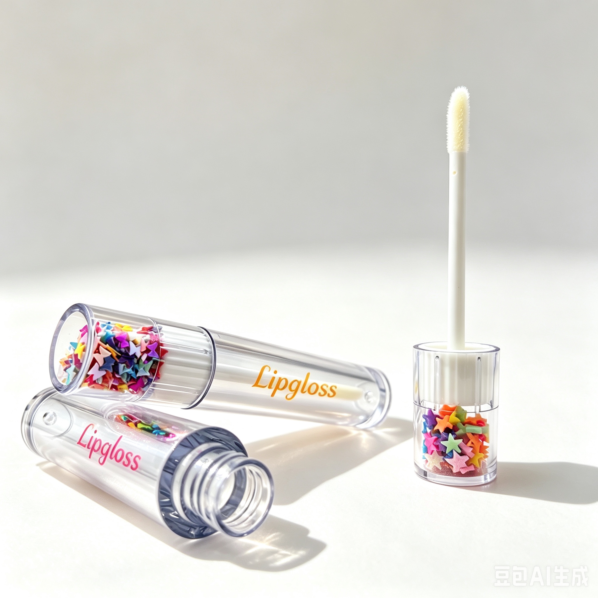LG08348 Lip gloss and lip gloss bottle, injection-molded lip gloss tube, makeup packaging material, transparent lid, can DIY hold small accessories, cross-border makeup Specification image