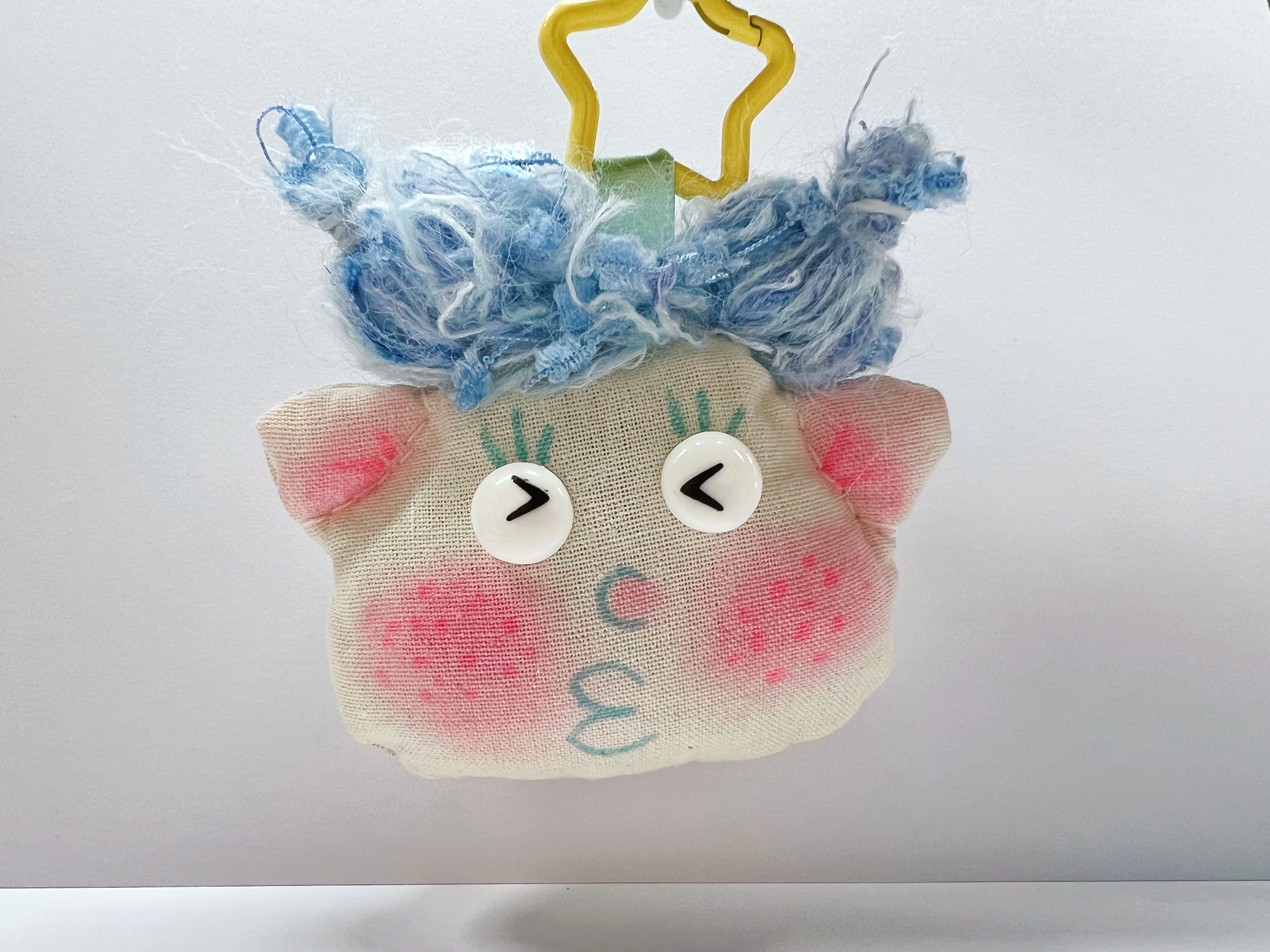 Original blue mood doll bag pendant by Bu Xiaoyu full image