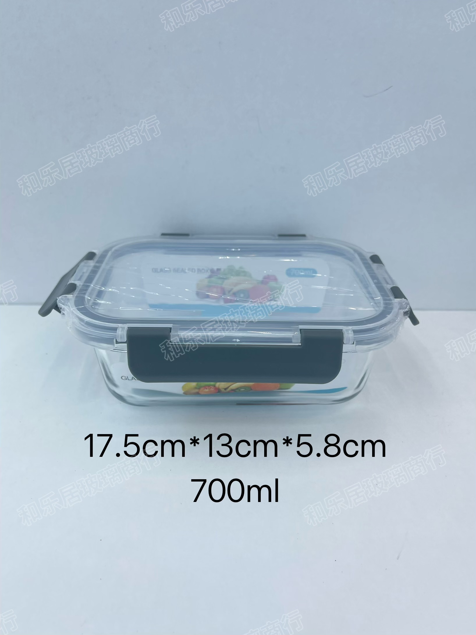 Rectangular glass food storage box, household lunch box detail image 3