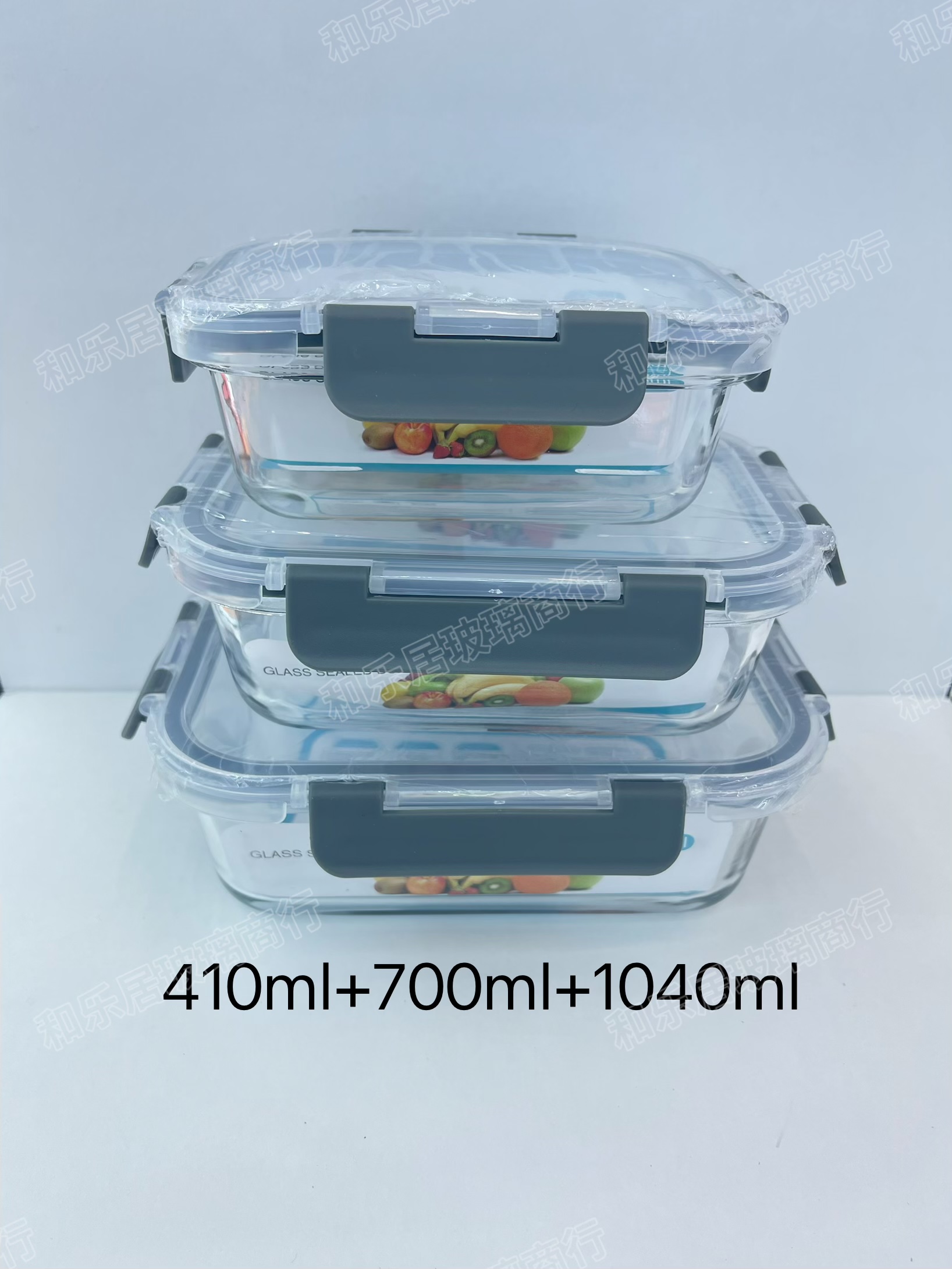 Rectangular glass food storage box, household lunch box detail image 5