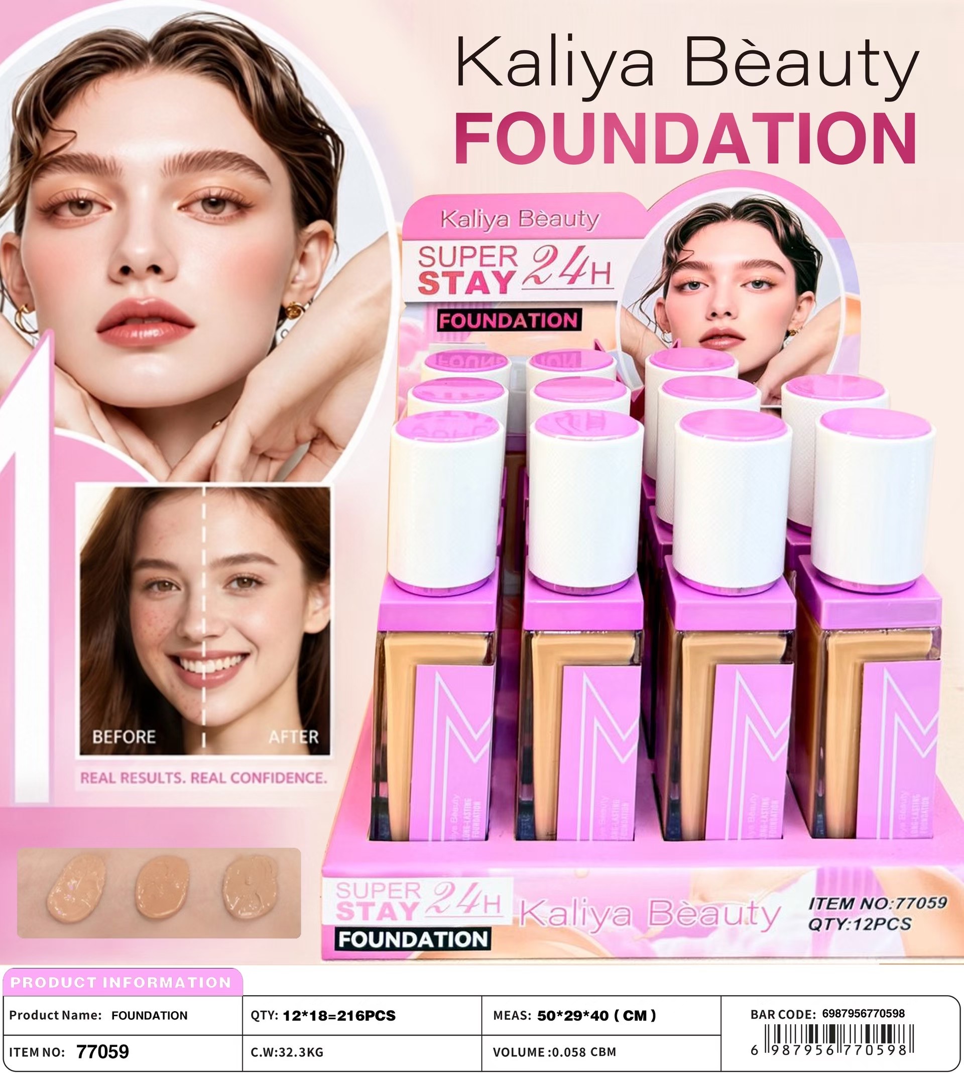 Cross-border light and penetrating long-lasting foundation, cushion facial makeup and beauty care details Picture
