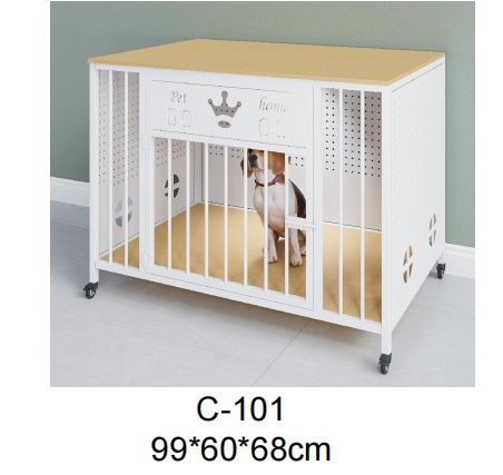 Medium and large-sized mobile dog cages for dogs, home custom dog houses, pegboard ironwood dog houses; Home dog cage Wheeled mobile dog house