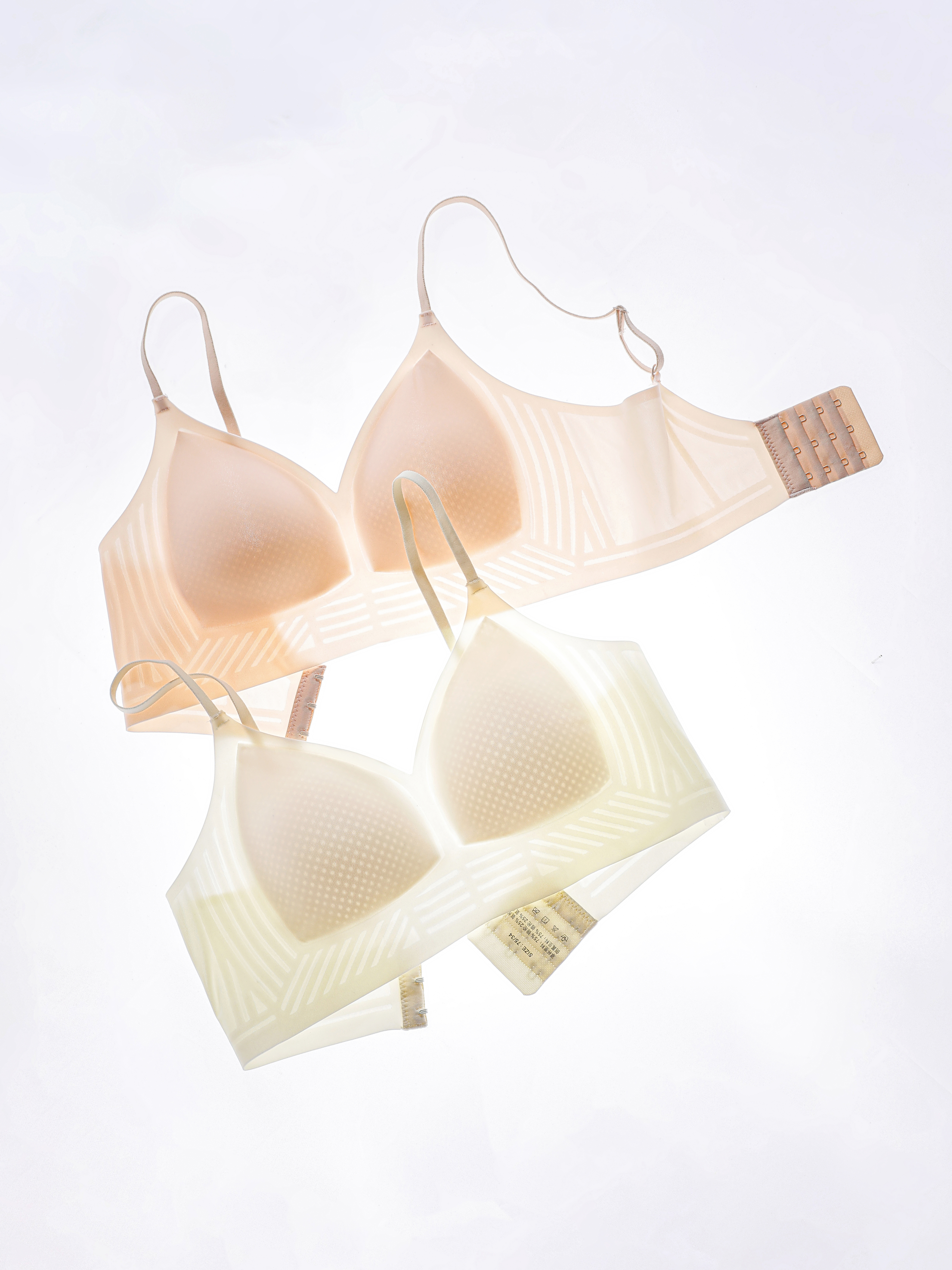 Ice silk traceless bra, women's underwear, jelly strip, soft support, fixed cup, breathable hole cup, thin design, gathering to prevent sagging detail image 2