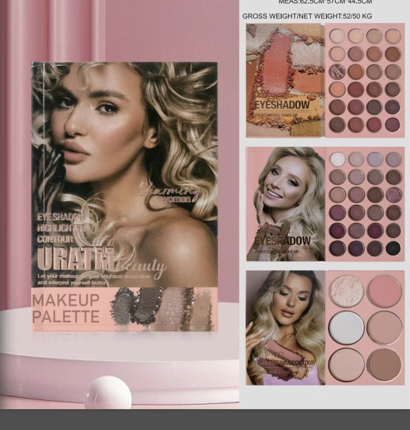 Makeup set, eyeshadow palette, highlighter blush, lipstick, smooth, long-lasting color display Application Scenario