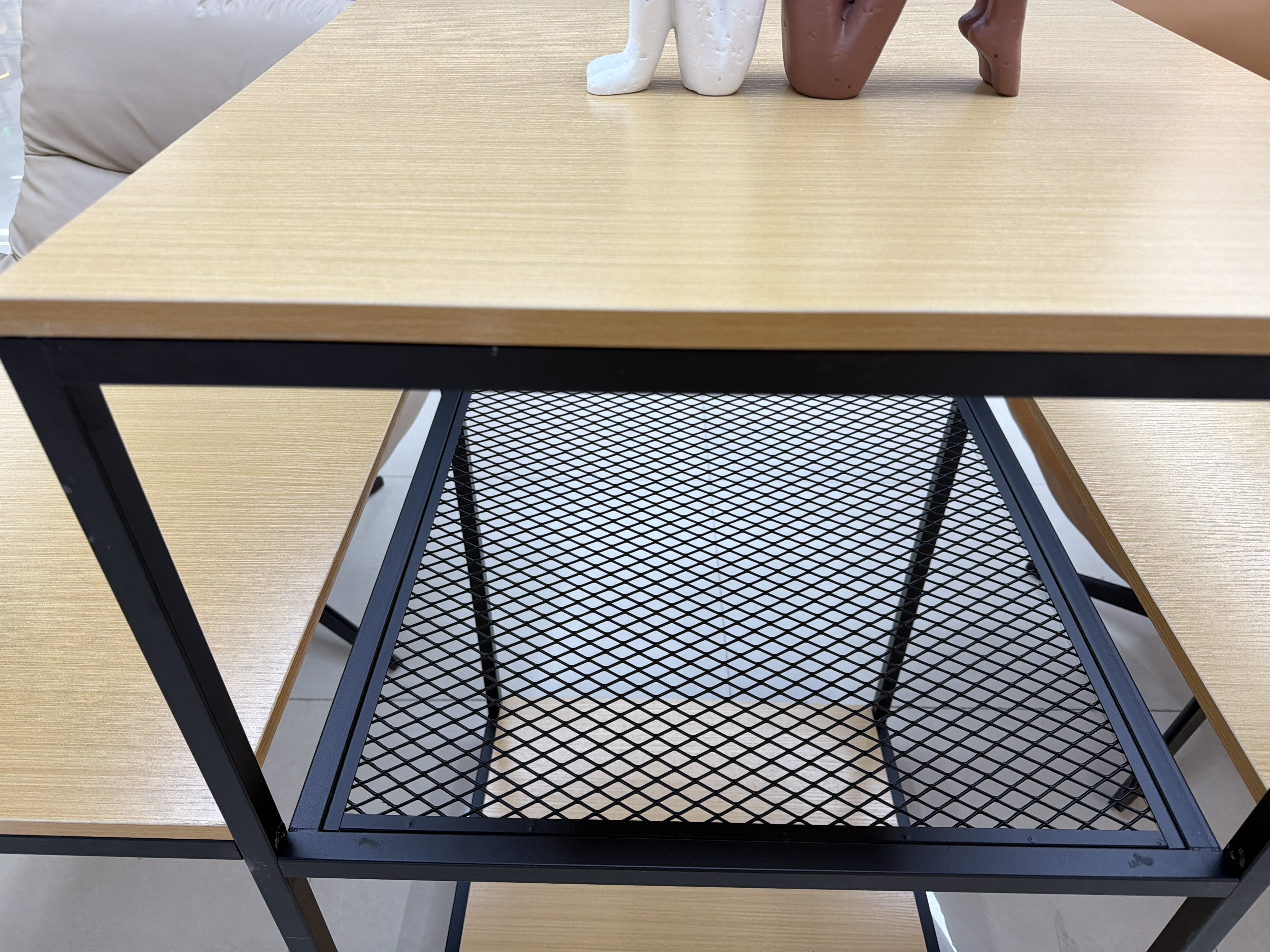 Assemble simple office desks; Double-seater desk with storage rack; Two-person desk at home Application Scenario