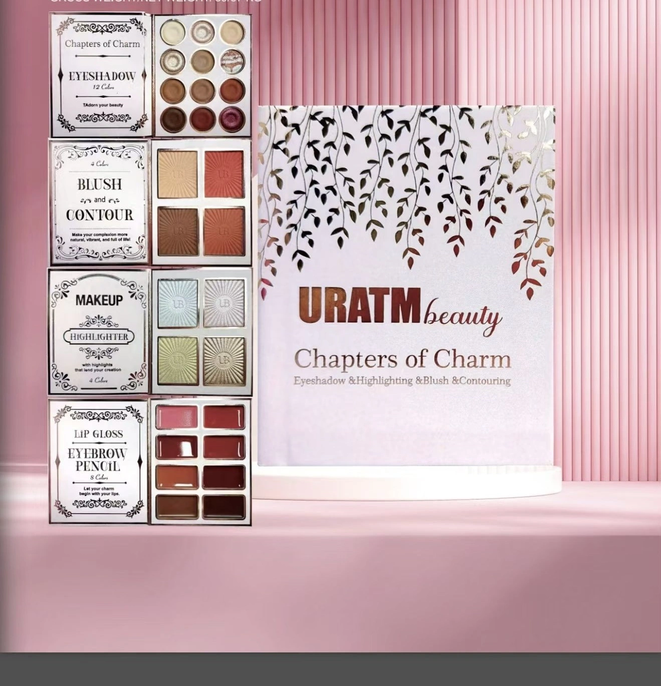 Cross-border cosmetics, makeup set, eyeshadow palette, blush, highlighter contouring lipstick, lip gloss detail image 4