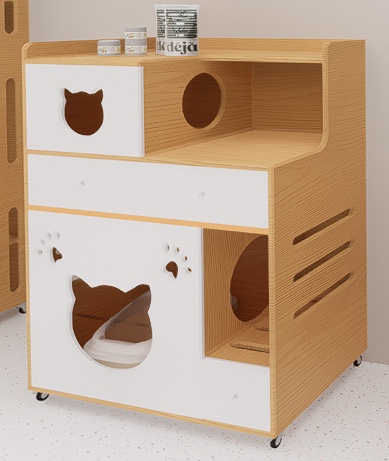 Cat pet multi-layer cabinet, custom cat house, custom cat house with home environmental protection board, mobile cat house with drawer and wheel, multi-cat rest small cabinet, home cat pet small cabinet, super large space breathable pet cat cabinet