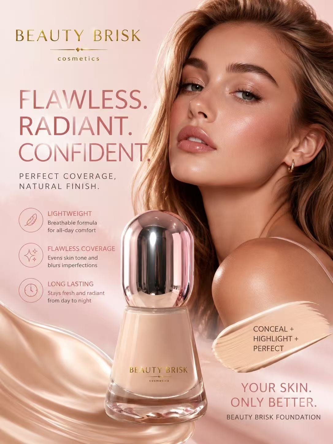 Cross-border foundation, cushion, facial makeup, beauty care, light concealer, long-lasting makeup detail image 3