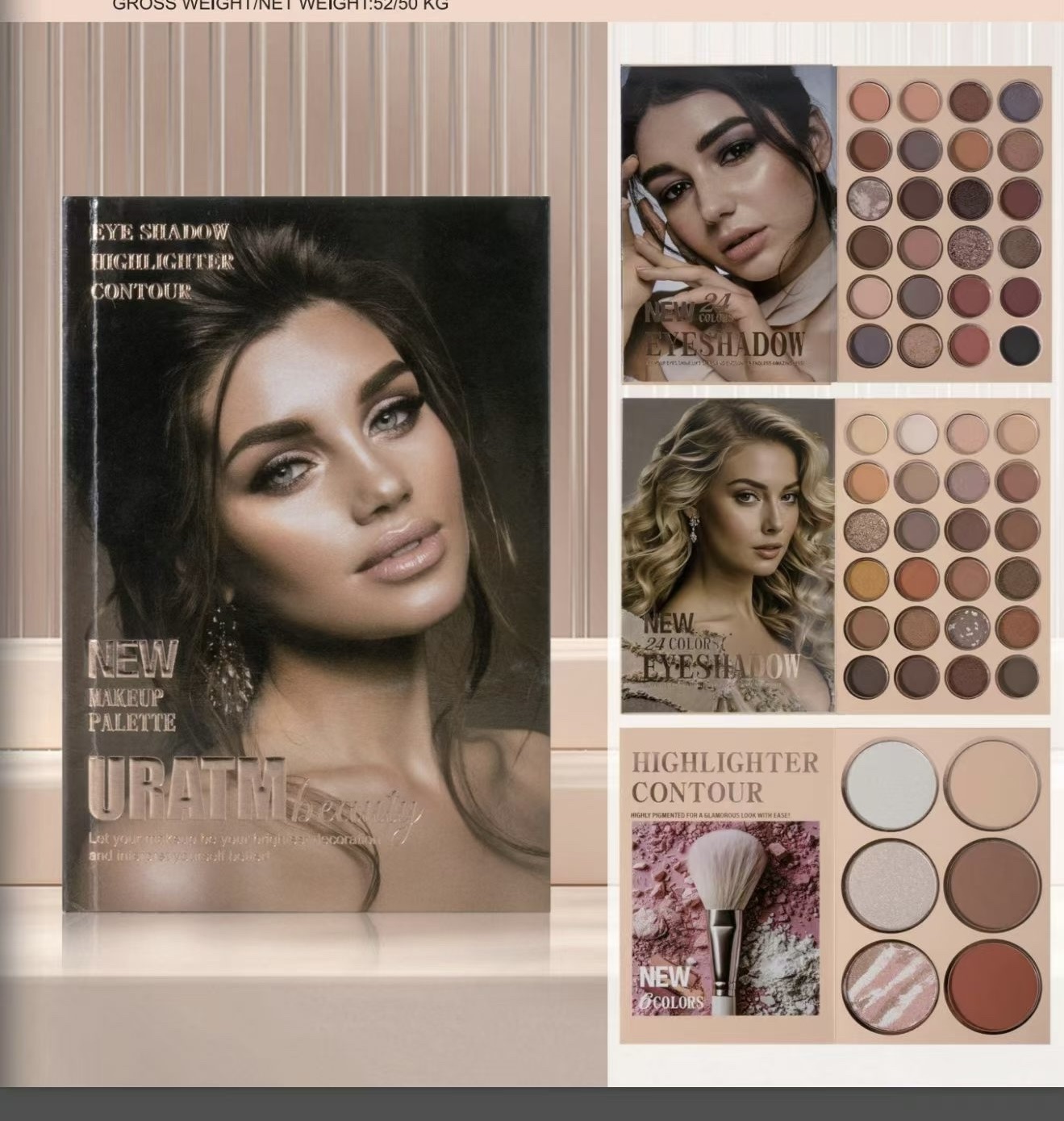Makeup set, eyeshadow palette, highlighter blush, lipstick, smooth, long-lasting color display Item Picture
