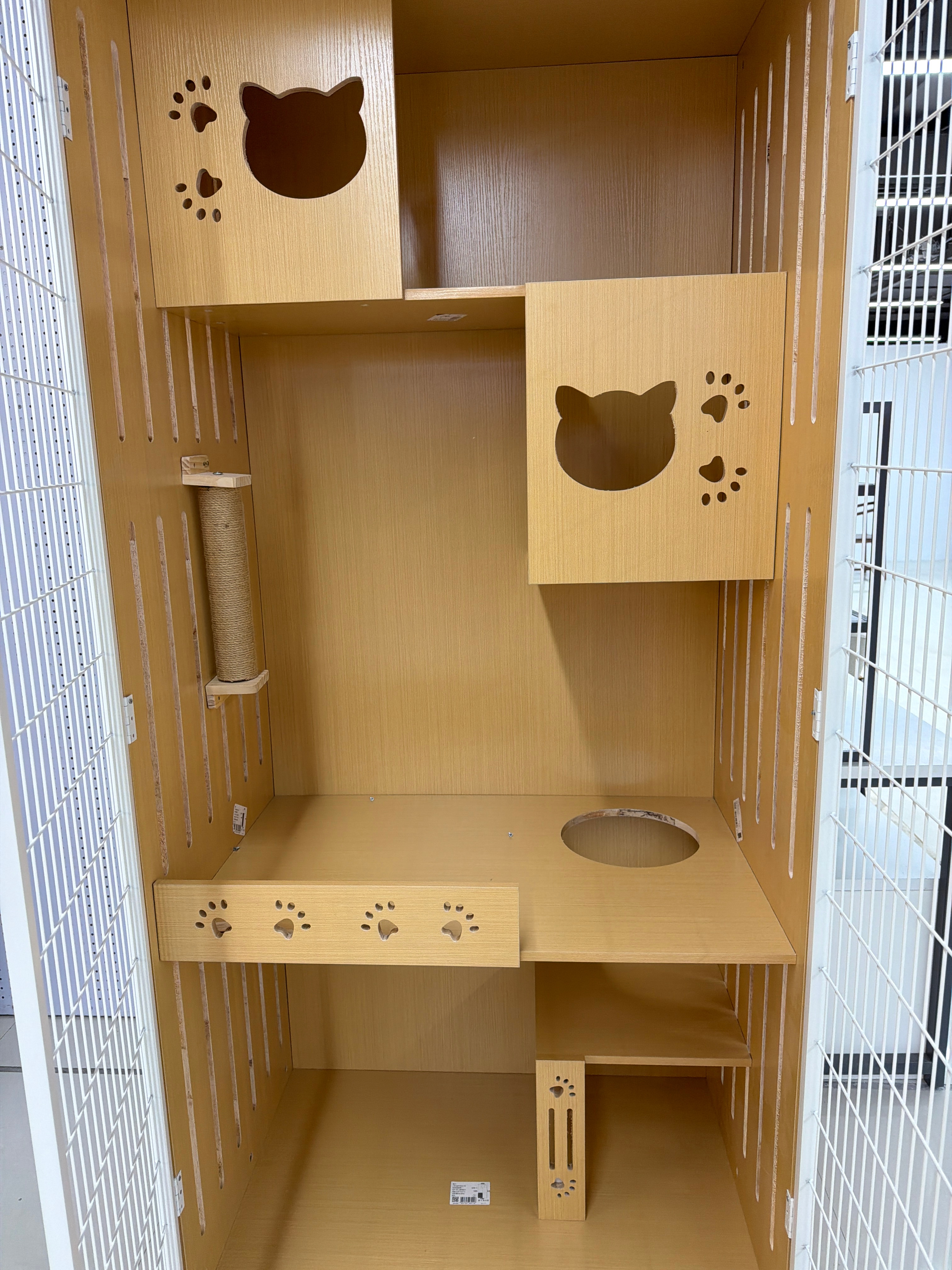 High-door cat cages, iron-wood eco-friendly board cat houses, multi-cat metal grid doors with breathable and eco-friendly board sides, multi-layer cat cage houses, custom-made cat cages for the entire house Item Picture