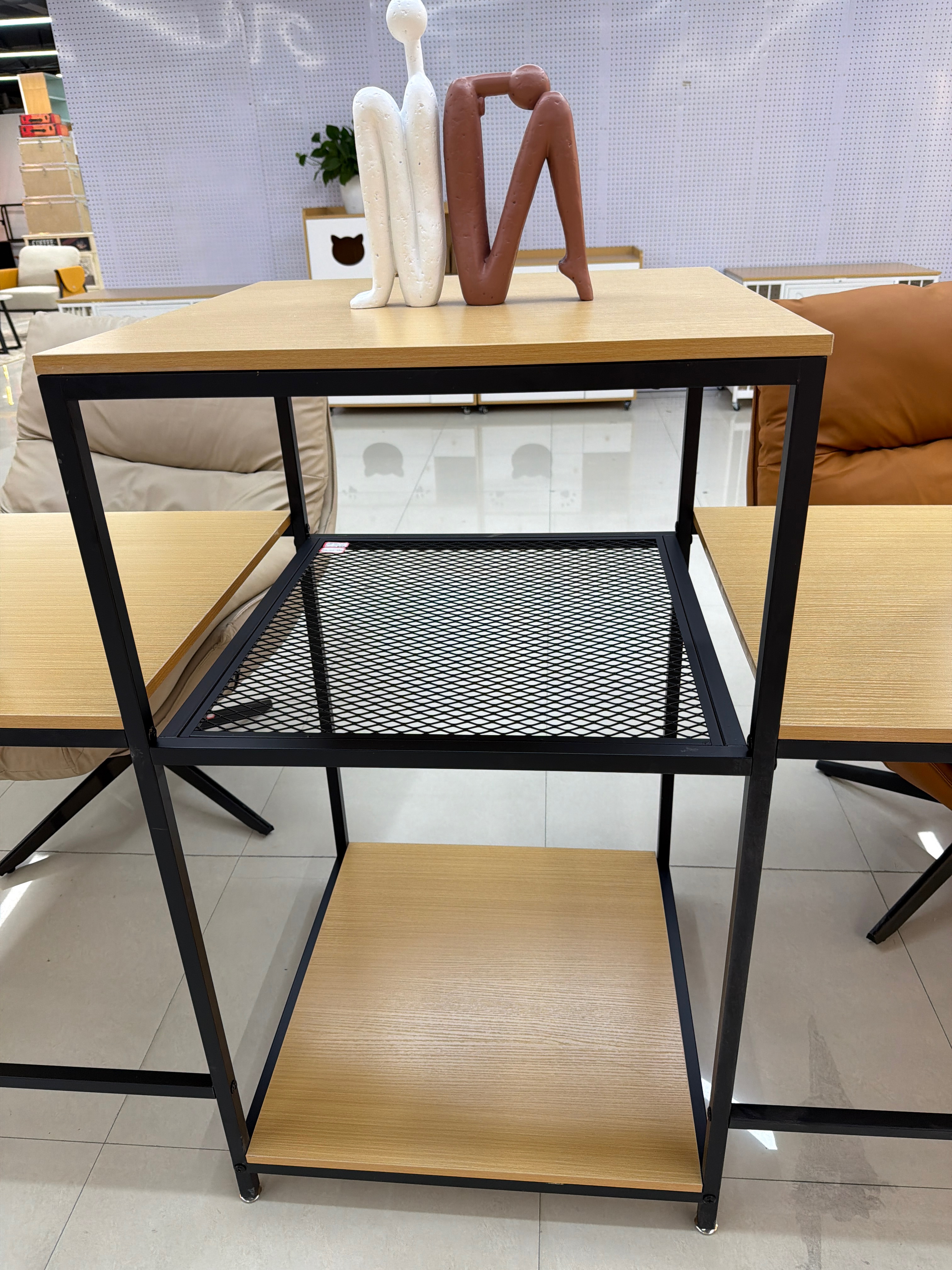 Assemble simple office desks; Double-seater desk with storage rack; Two-person desk at home Specification image