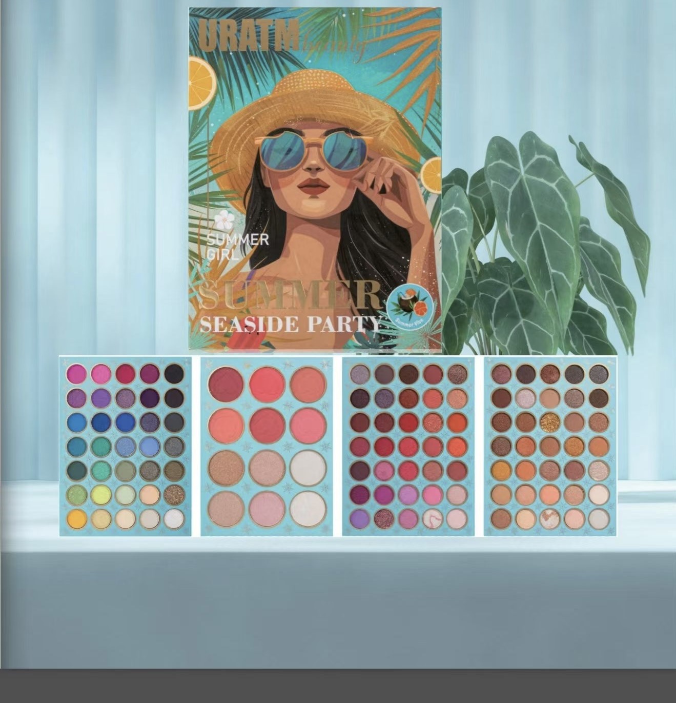 Makeup set, eyeshadow palette, highlighter blush, lipstick, smooth, long-lasting color display Specification image