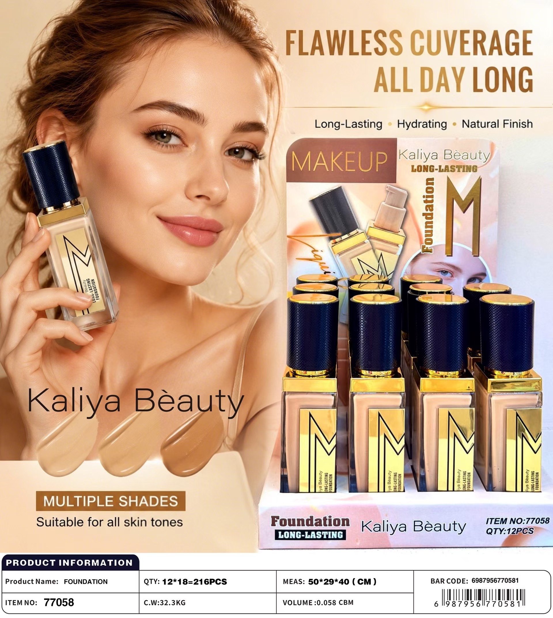 Cross-border light and penetrating long-lasting foundation, cushion facial makeup and beauty care Specification image