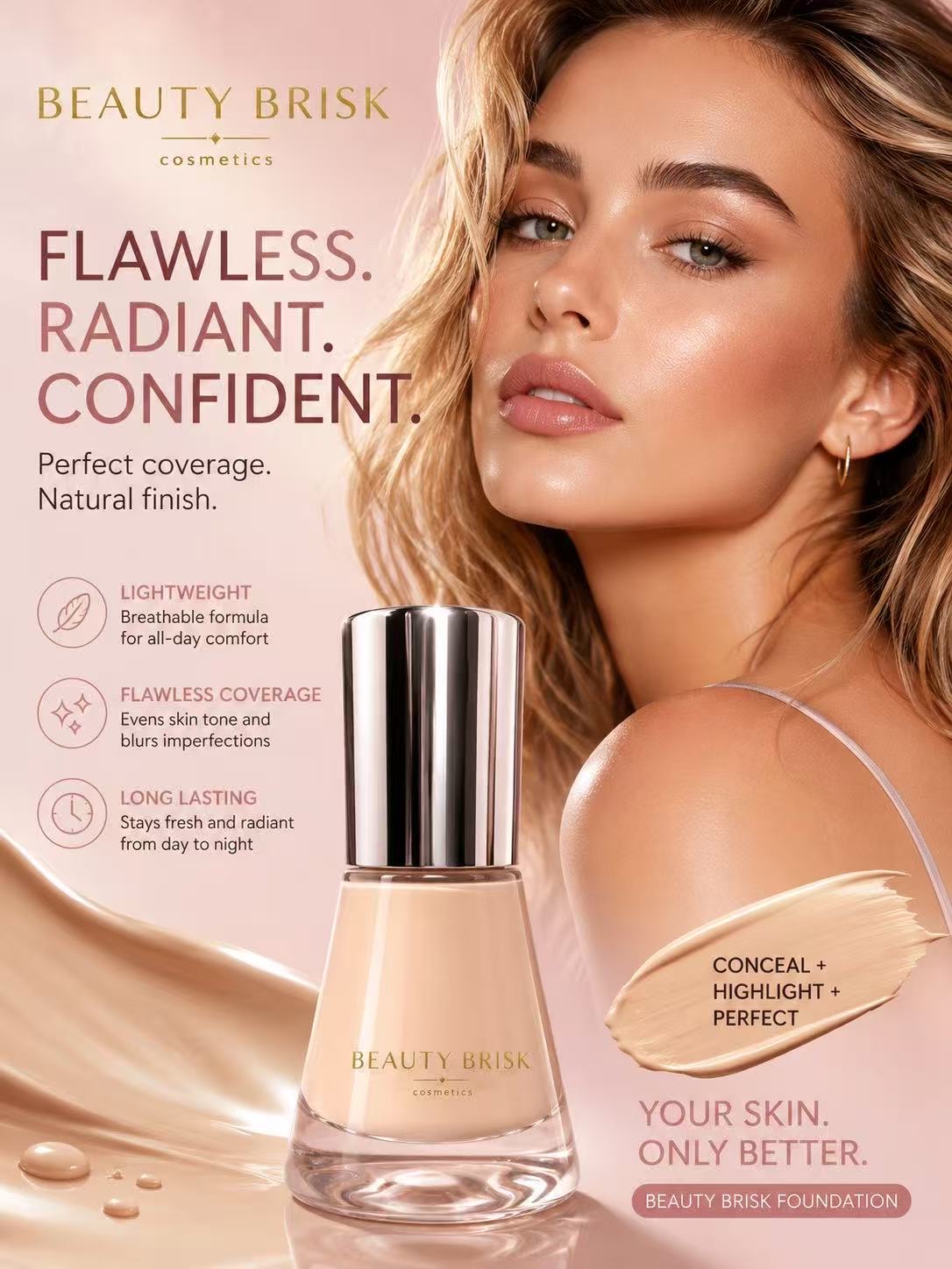 Cross-border foundation, cushion, facial makeup, beauty care, light concealer, long-lasting makeup detail image 2