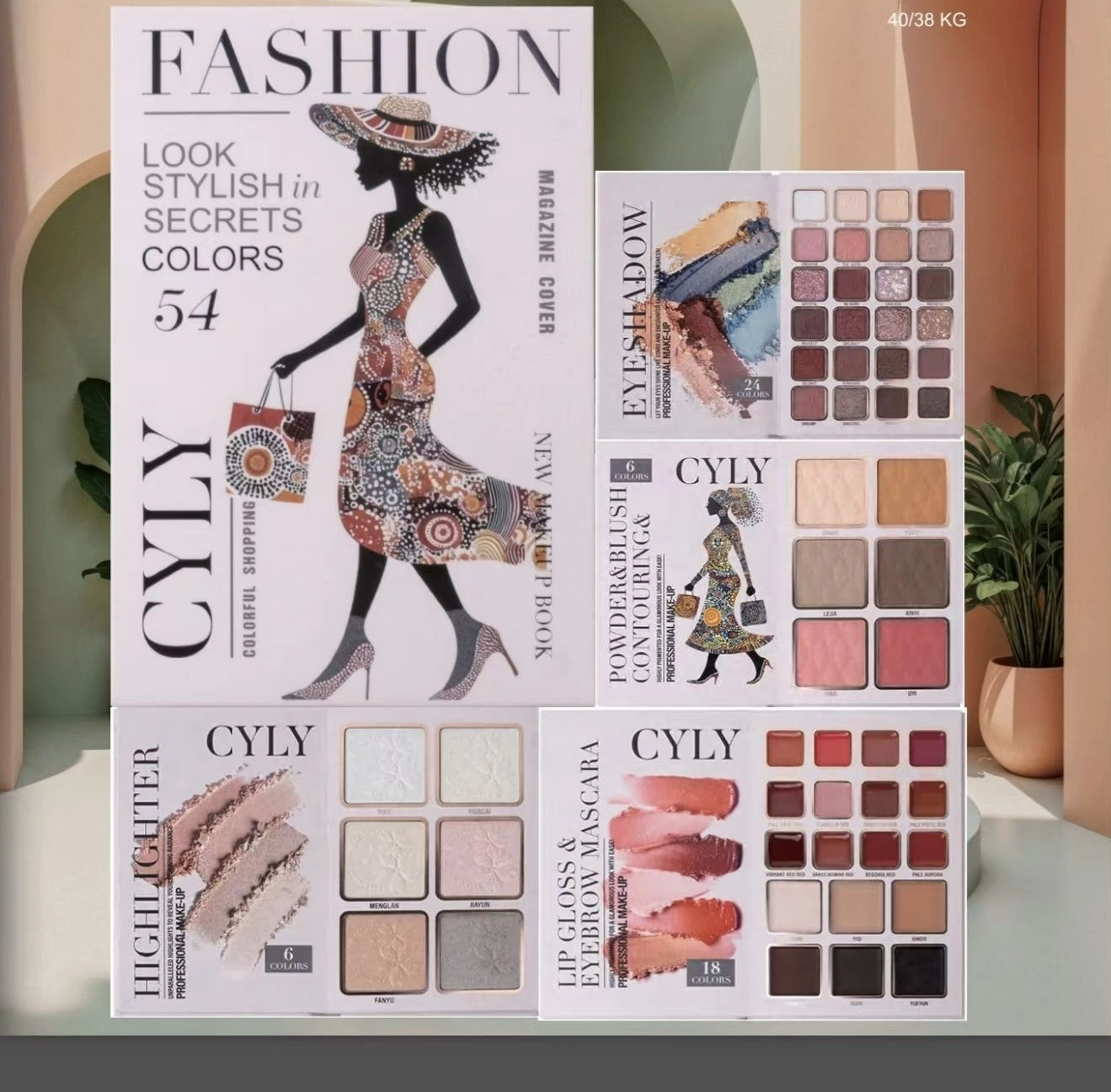 Cross-border cosmetics, makeup set, eyeshadow palette, blush, highlighter contouring lipstick, lip gloss detail image 5