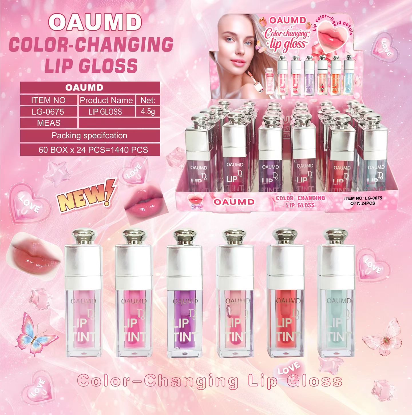 Cross-border Makeup ice cream Texture Lip Gloss 10ml Moisturizing and brightening Lip Makeup Lip Gloss Ice Cream Lip gloss detail image 2