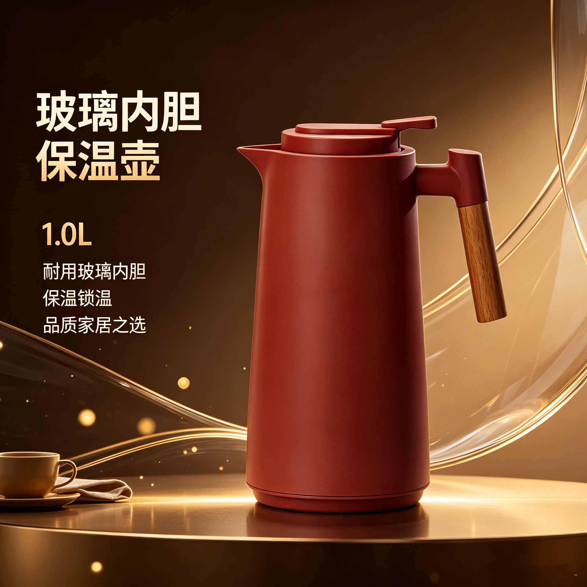 1.0L glass inner liner insulated kettle details Picture