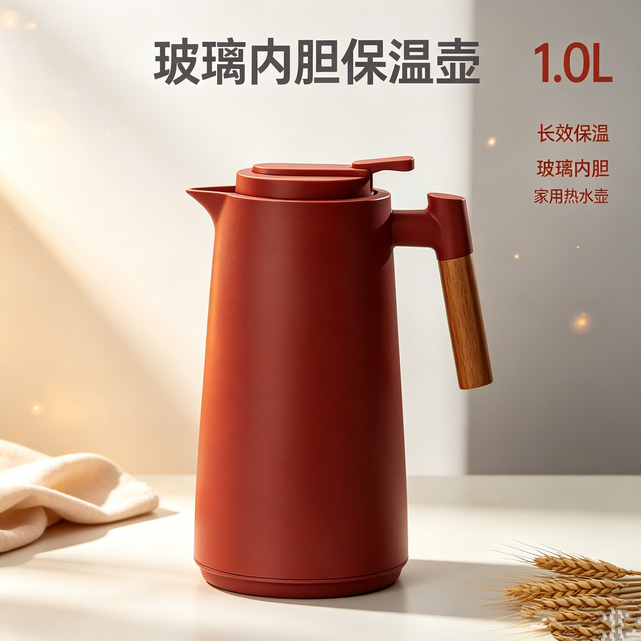 1.0L glass inner liner insulated kettle detail image 5
