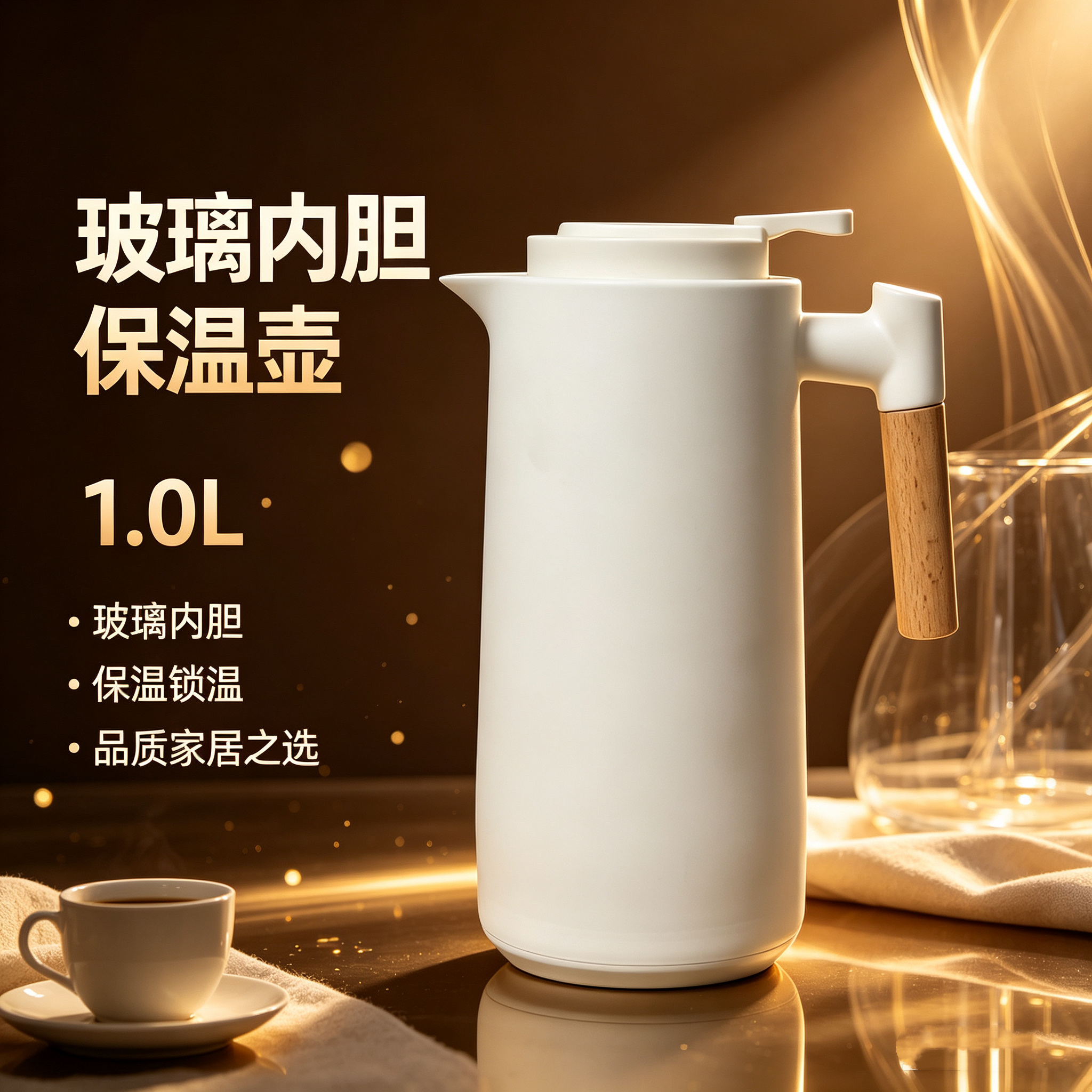 1.0L glass inner liner insulated kettle detail image 3