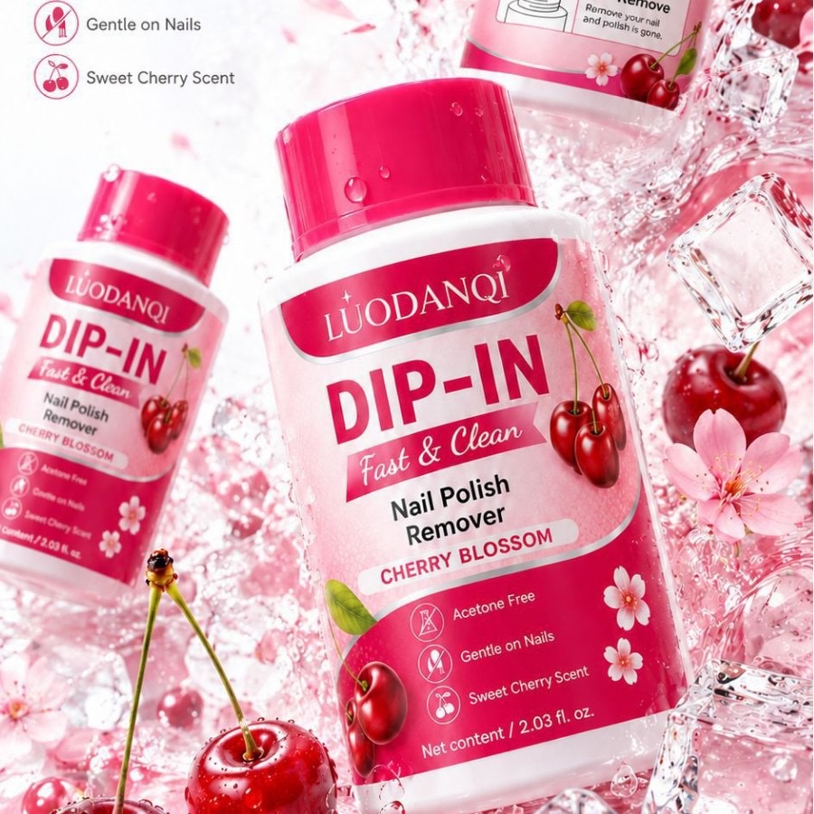 New type of nail polish remover with cherry blossom fragrance, quick nail polish removal, free hands. Sponge tank, exclusive for foreign trade. New product now available Specification image