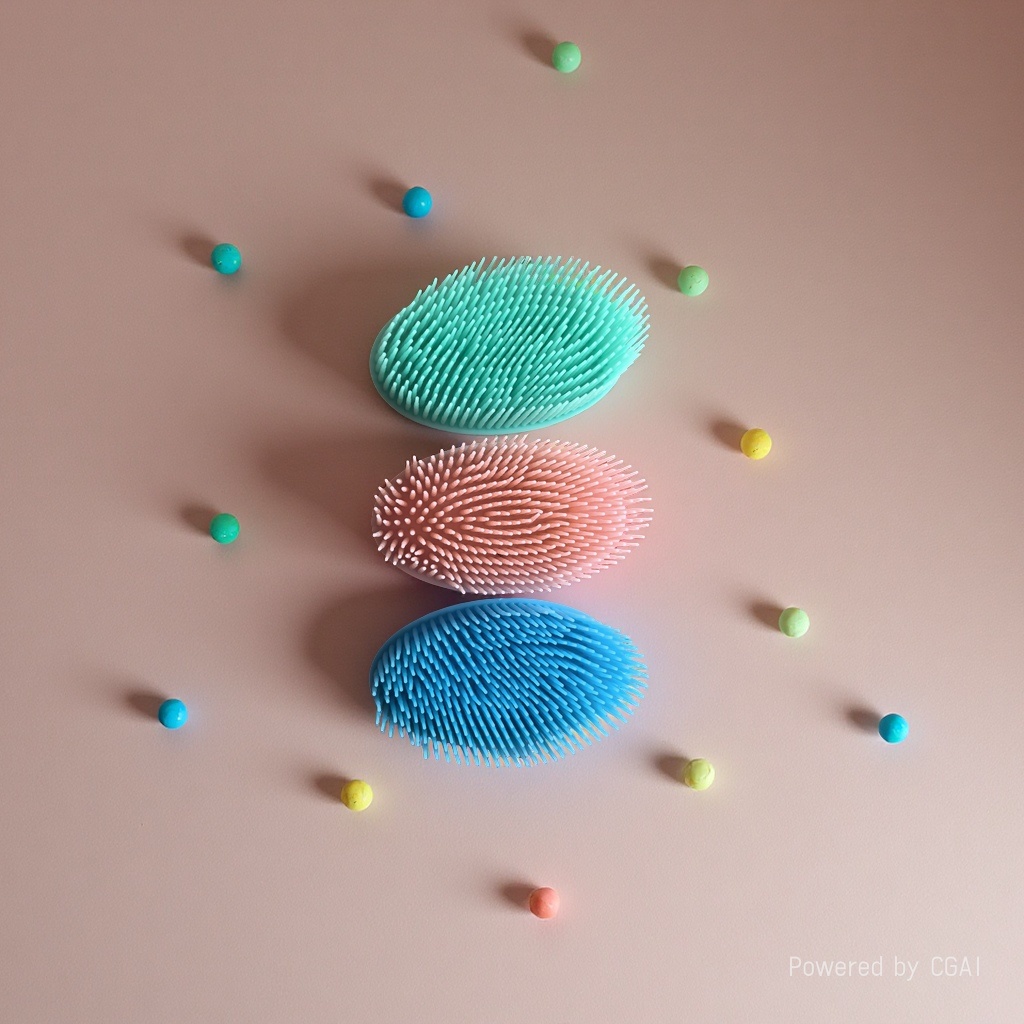 New factory direct sales tactile brushes for adults and babies, hair washing and bathing brushes, massage brushes, bath scrubbing brushes, silicone bath brushes, silicone bath brushes detail image 2