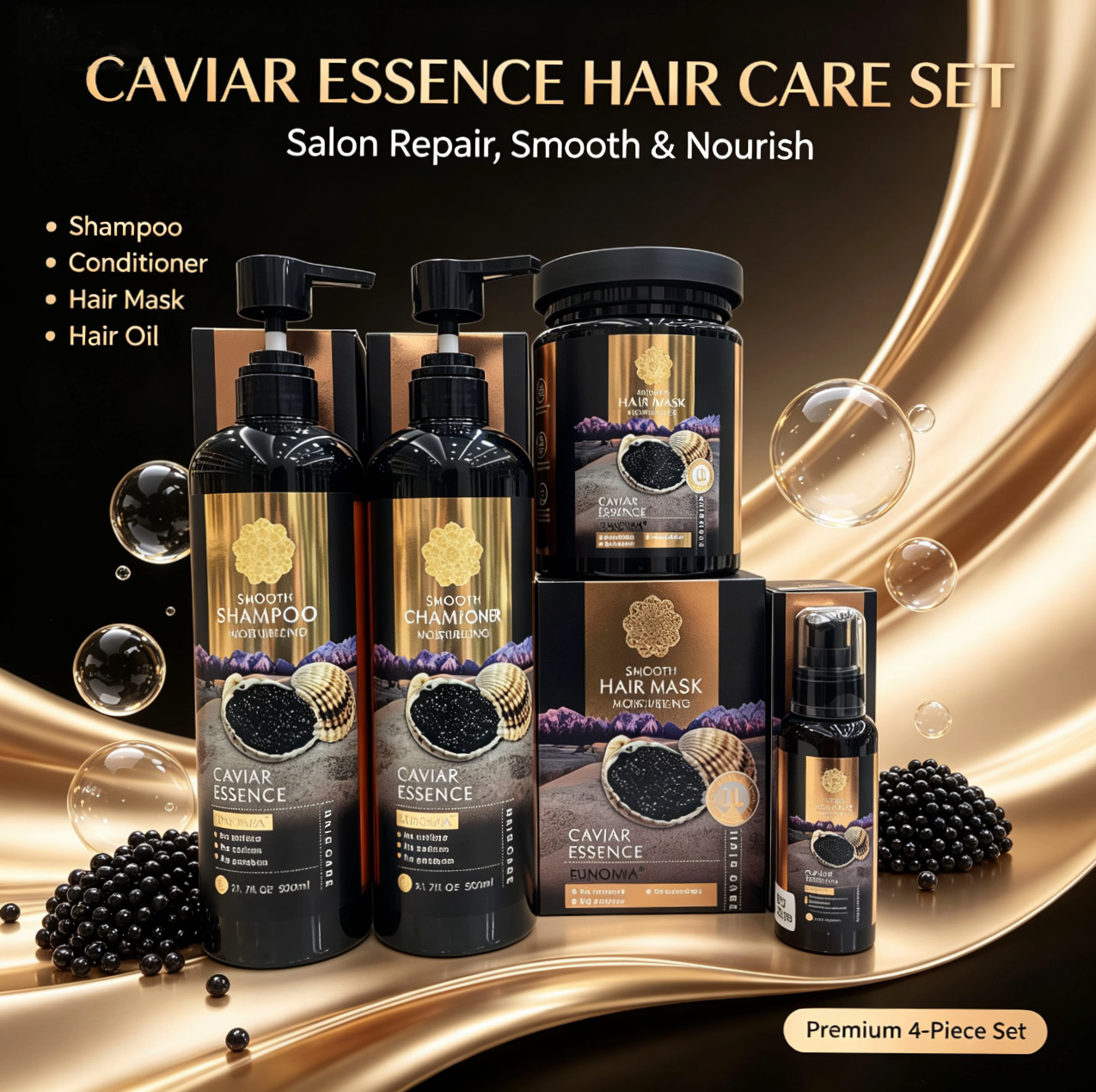 EUNOMIA Caviar Essence Hair Care Set, Sulfate-Free Moisturiz